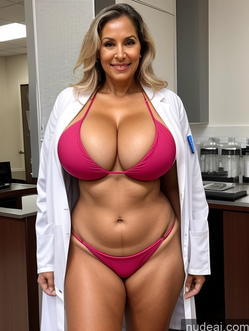 related ai porn images free for Milf 70s One Busty Huge Boobs Tanned Skin Front View Microkini Thong Lab Coat Professor Brazilian