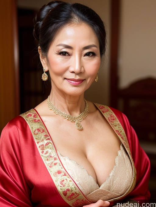 related ai porn images free for Milf Beautiful Hair Bun 60s Asian Traditional Cleavage Seductive Sexy Face