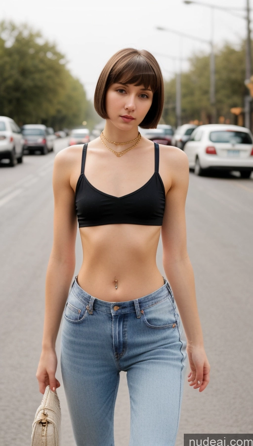 related ai porn images free for Small Tits Beautiful Small Ass Skinny Short Hair Fairer Skin 18 Brunette Russian Detailed Visible Thong Straps Street Jeans Crop Top