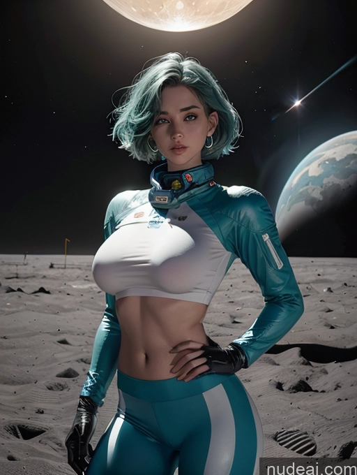 related ai porn images free for Bright Lighting Alternative Jewelry Strapless Yoga Pants Sci-fi Armor Space Suit 60s Moon Stargazing Dutch Bobcut Green Hair Sexy Face 20s Model Perfect Boobs Perfect Body