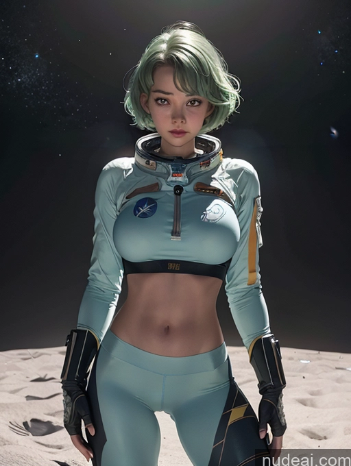 related ai porn images free for Bright Lighting Alternative Jewelry Strapless Yoga Pants Sci-fi Armor Space Suit 60s Moon Stargazing Dutch Bobcut Green Hair Sexy Face 20s Model Perfect Boobs Perfect Body