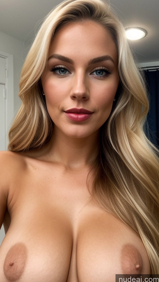 ai nude image of a close up of a woman with very big breasts posing for a picture pics of Miss Universe Model Busty Beautiful Lipstick Perfect Boobs Perfect Body Sexy Face Scandinavian 20s