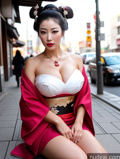 related ai porn images free for Woman Huge Boobs Lipstick Serious Brunette Messy Soft + Warm Street Spreading Legs High Heels Geisha Pearl Jewelry