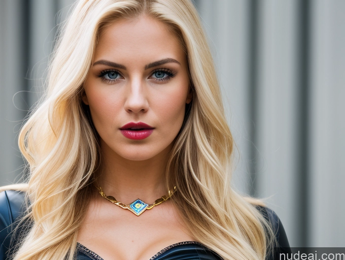 ai nude image of blond woman with blue eyes and a black leather jacket pics of Perfect Body Pubic Hair Lipstick Blonde Long Hair Scandinavian Diamond Jewelry Gold Jewelry Pearl Jewelry 18 Angry Busty Superhero