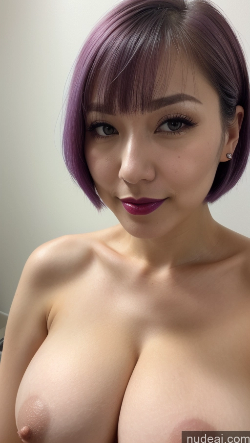 related ai porn images free for Woman One Huge Boobs Beautiful Lipstick Fairer Skin 30s Purple Hair Bobcut Japanese Close-up View Nude