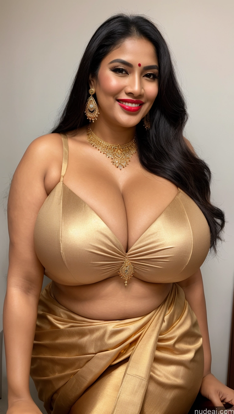 related ai porn images free for Miss Universe Model Busty Huge Boobs Beautiful Lipstick Big Ass Chubby Fairer Skin 50s Happy Seductive Sexy Face Black Hair Straight Malaysian Front View Traditional Sari Jewelry Gold Jewelry Bright Lighting