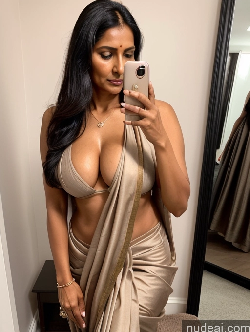 related ai porn images free for One Tanned Skin Milf Black Hair Long Hair Indian Close-up View Perfect Boobs 40s Nude Sari Mirror Selfie