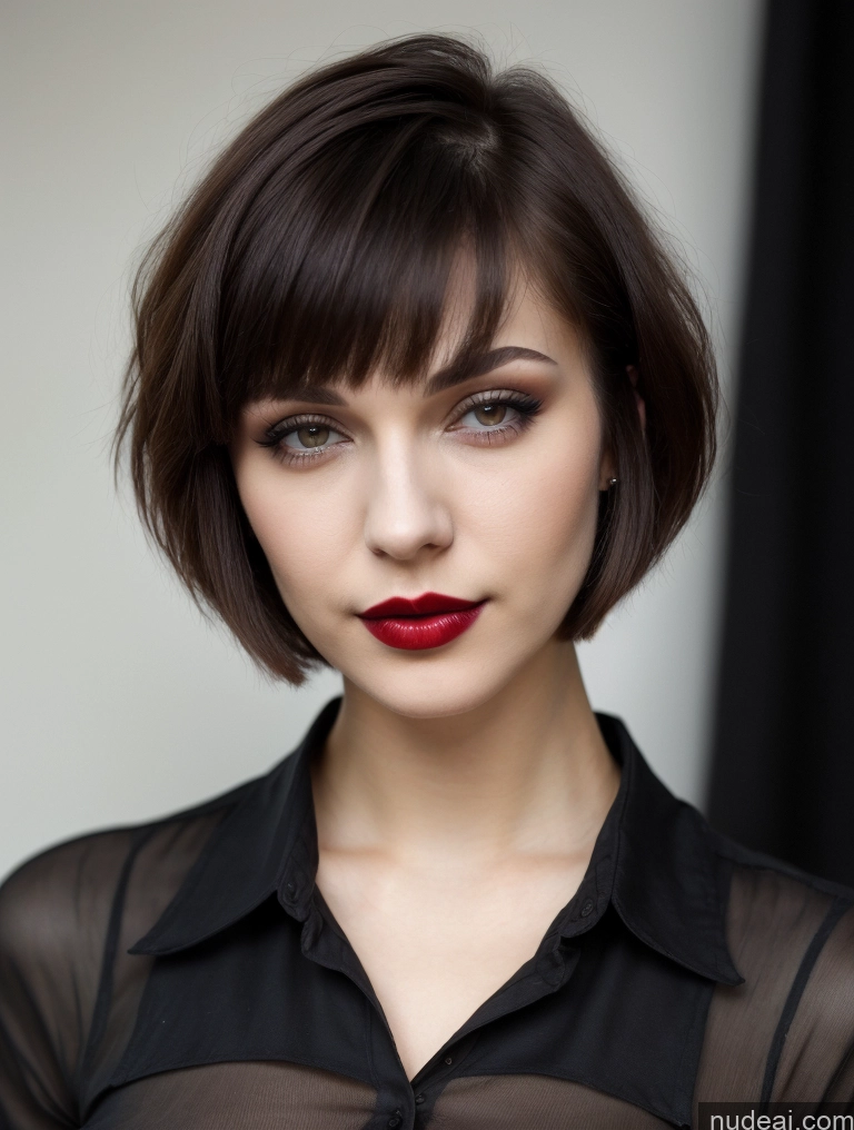 related ai porn images free for Small Tits Beautiful Skinny 18 Russian Short Hair Brunette Goth Close-up View Shirt Lipstick