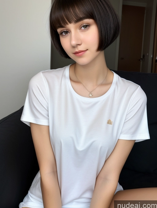 related ai porn images free for Small Tits Beautiful Skinny 18 Russian Short Hair Close-up View Shirt Black Hair