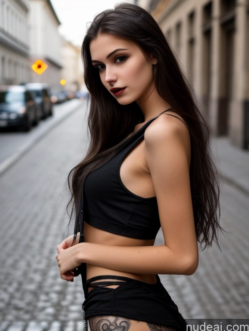 related ai porn images free for 18 Small Tits Skinny Beautiful Long Hair Russian Close-up View Goth Brunette Tank Top Street