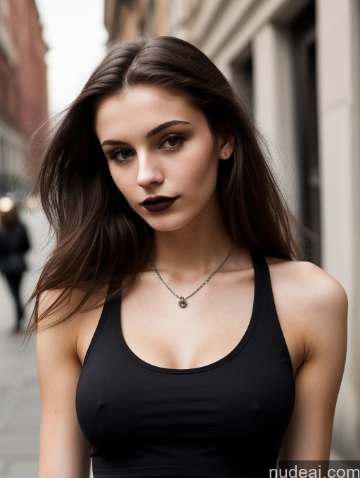 related ai porn images free for 18 Small Tits Skinny Beautiful Long Hair Russian Close-up View Goth Brunette Tank Top Street