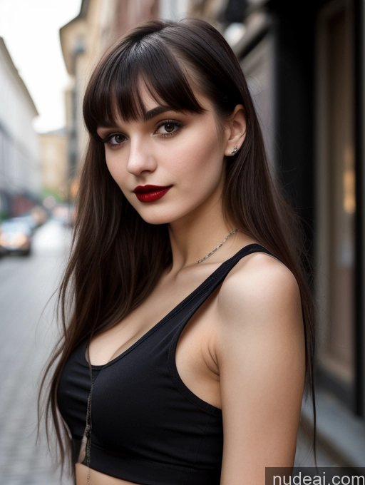 related ai porn images free for 18 Small Tits Skinny Beautiful Russian Close-up View Goth Brunette Tank Top Street Bangs Lipstick