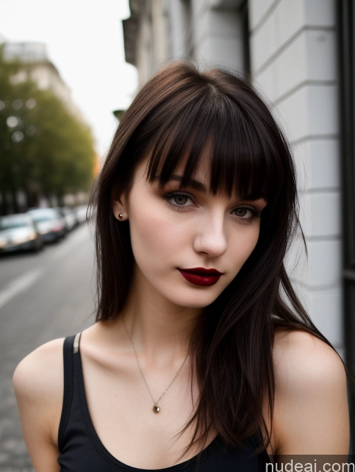 related ai porn images free for 18 Small Tits Skinny Beautiful Russian Close-up View Goth Brunette Tank Top Street Bangs Lipstick