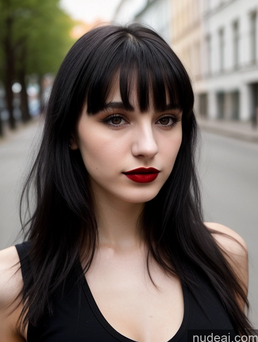 related ai porn images free for 18 Small Tits Skinny Beautiful Russian Close-up View Goth Tank Top Street Bangs Lipstick Black Hair