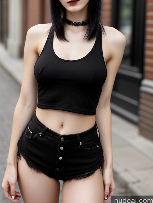 related ai porn images free for 18 Small Tits Skinny Beautiful Russian Close-up View Goth Tank Top Street Bangs Black Hair