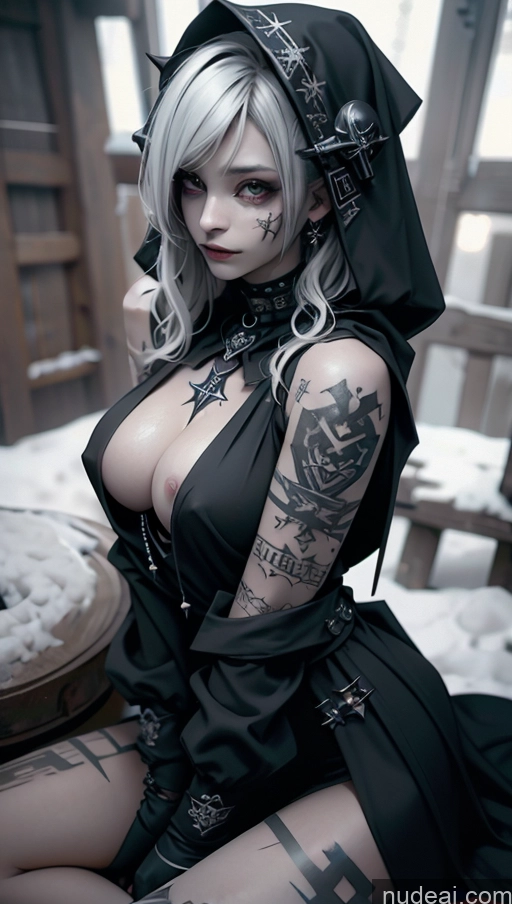 related ai porn images free for Milf Perfect Boobs Tattoos Gothic Punk Girl Snow Close-up View Fallout Straddling Cultist Hood Nude