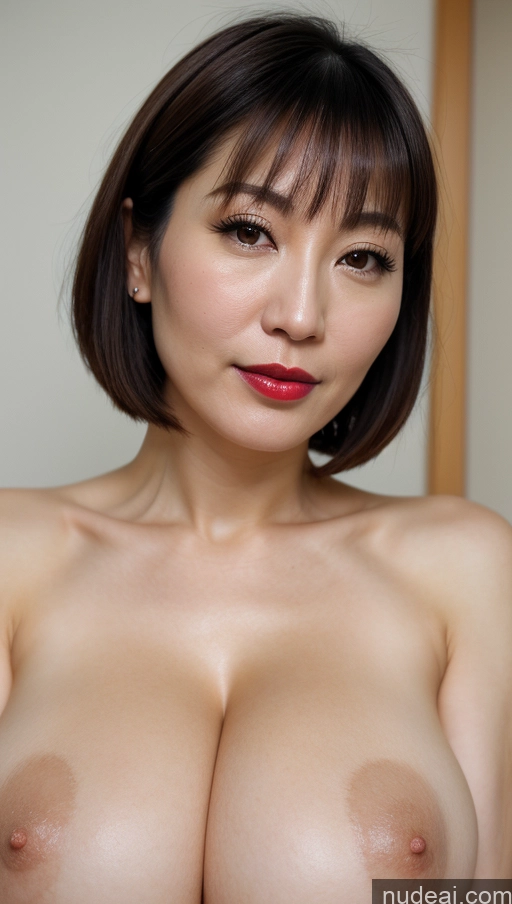 related ai porn images free for Woman One Huge Boobs Beautiful Black Hair Close-up View Lipstick Fairer Skin Japanese 40s Bobcut