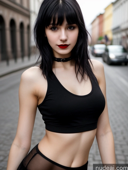 related ai porn images free for Small Tits Beautiful Skinny 18 Black Hair Russian Street Close-up View Goth Tank Top Bangs Lipstick