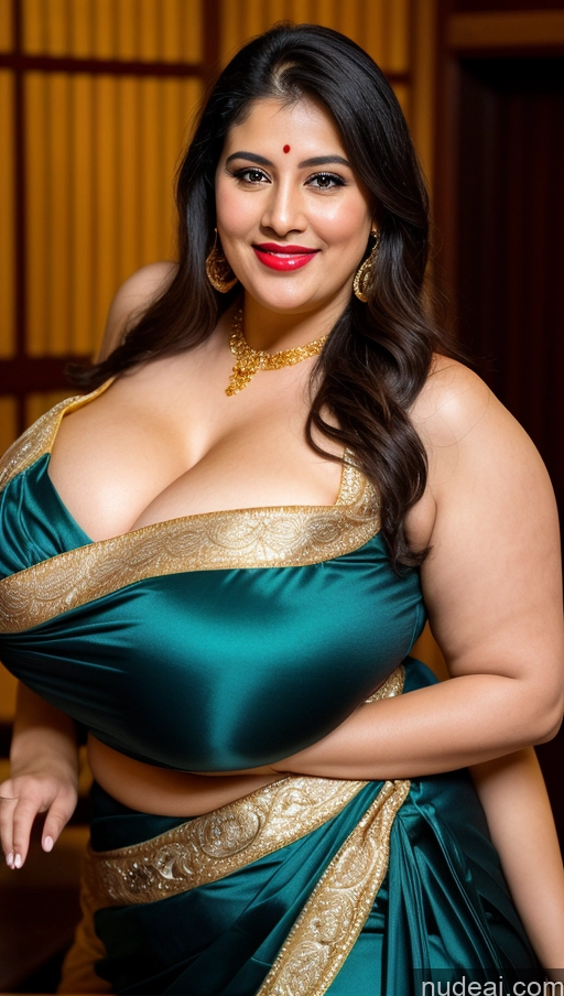 related ai porn images free for Woman Busty Huge Boobs Beautiful Lipstick Big Ass Chubby Fairer Skin 50s Happy Seductive Sexy Face Black Hair Straight Onsen Front View Sari Traditional Jewelry Gold Jewelry Bright Lighting Detailed Middle Eastern