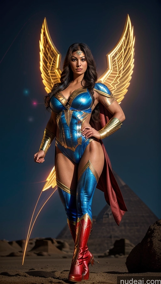 related ai porn images free for Superheroine Perfect Boobs Muscular Abs Perfect Body Several Superhero Powering Up Science Fiction Style Dynamic View Egyptian Has Wings