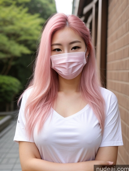 ai nude image of arafed woman with pink hair wearing a pink mask pics of Small Tits Beautiful Big Ass Thick Skinny Big Hips Long Legs Tall Pubic Hair 18 Serious Long Hair Japanese Fairer Skin Front View Short Chubby Pink Hair Casual Face Mask