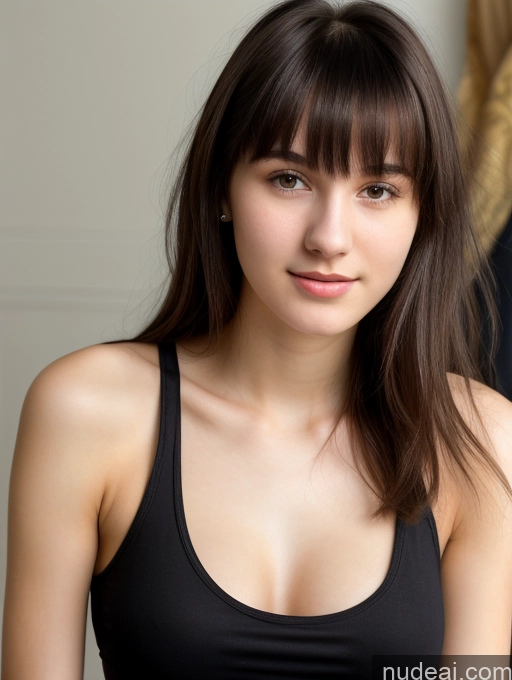 related ai porn images free for Small Tits Beautiful Skinny 18 Black Hair Russian Close-up View Tank Top Bangs