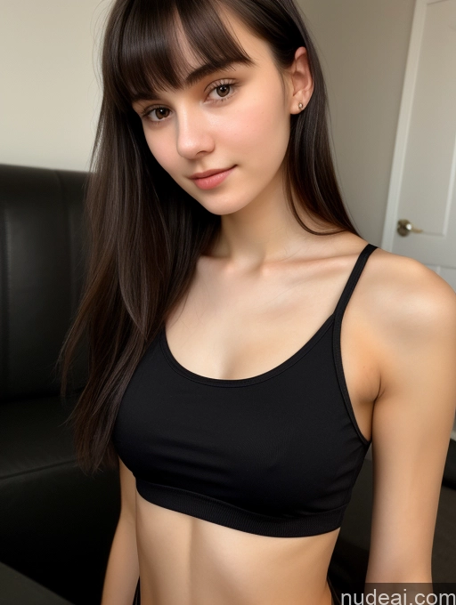 related ai porn images free for Small Tits Beautiful Skinny 18 Black Hair Russian Close-up View Tank Top Bangs