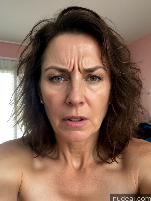 ai nude image of there is a woman with a very large breast posing for a picture pics of Milf Skinny Perfect Body Brunette Front View Detailed Nude Shocked Sad Bedroom Bright Lighting Beautiful Angry Face Mask Messy Big Ass Fairer Skin British