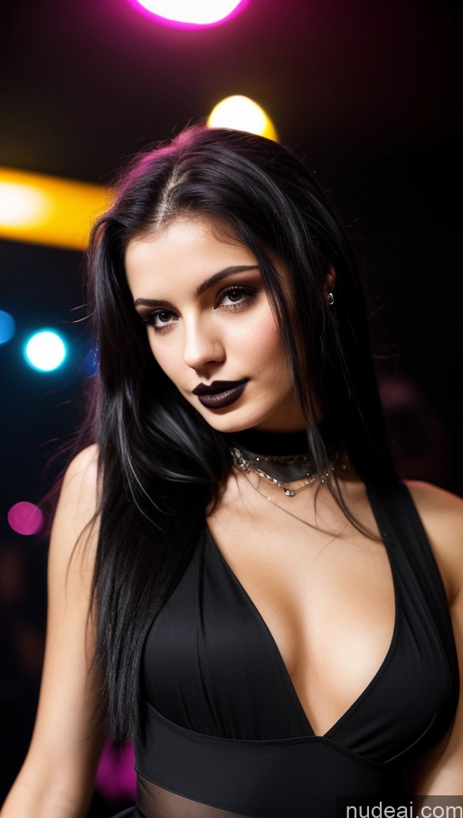 related ai porn images free for Small Tits Beautiful Skinny 18 Black Hair Straight Russian Goth Close-up View Dress Club