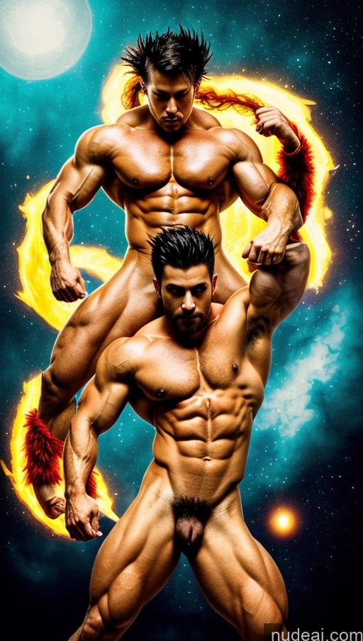 related ai porn images free for Several Surrealist Hell Bright Lighting Bodybuilder Abs Muscular Perfect Body Busty Powering Up Super Saiyan 4