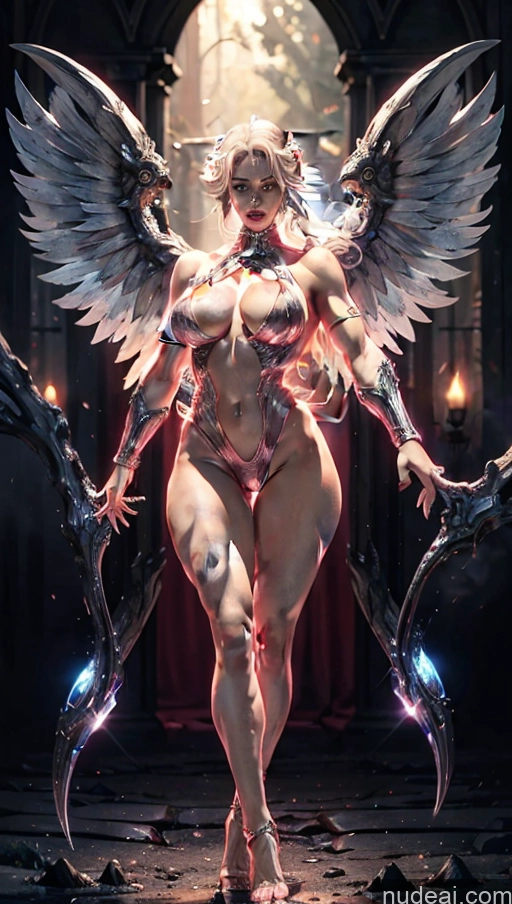 related ai porn images free for Bodybuilder Several Busty Muscular Abs Perfect Body Bright Lighting Surrealist Hell Dynamic View Heat Vision Neon Lights Clothes: Purple Has Wings