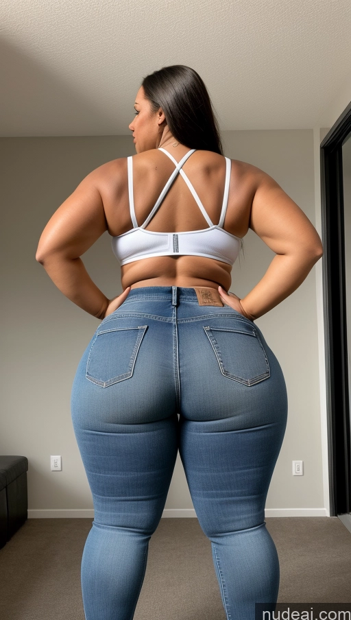 ai nude image of araffe butt lifter in a white bra top and jeans pics of Athlete Big Hips Big Ass Jeans