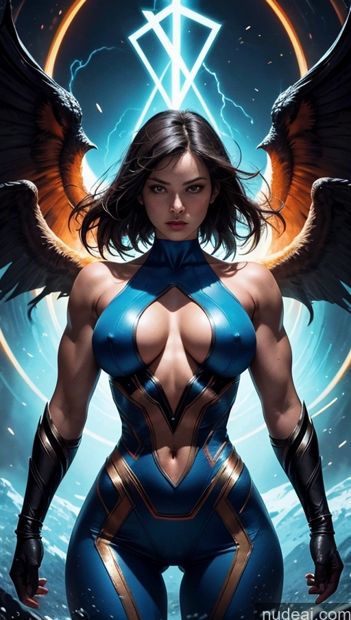 related ai porn images free for Several Busty Muscular Abs Perfect Body Bright Lighting Surrealist Hell Superhero Superheroine Dynamic View Powering Up