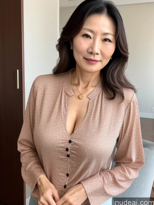 related ai porn images free for Milf Two 60s Chinese Casual Blouse Cleavage