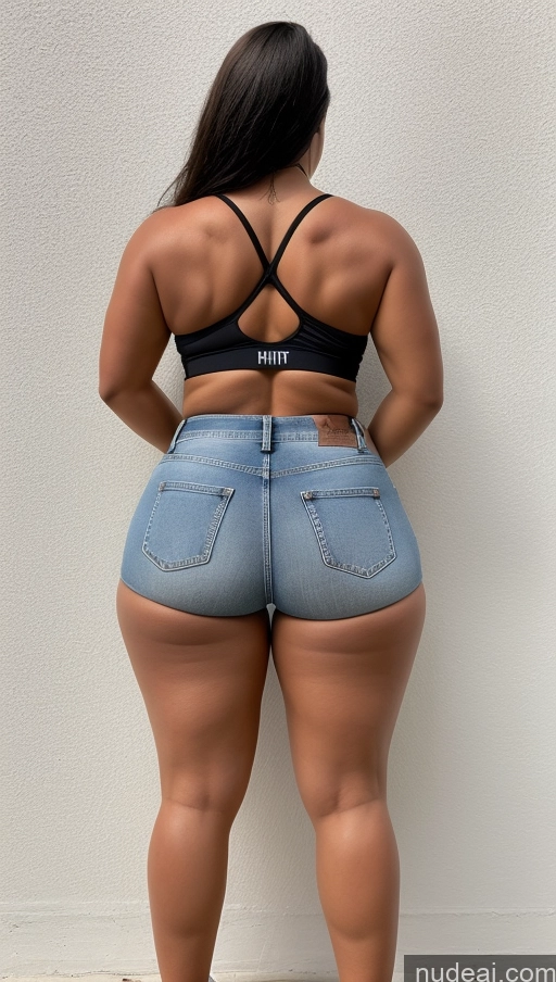 ai nude image of araffe butt of a woman in a black bra top and jeans pics of Big Ass Big Hips Jeans Short Shorts Athlete