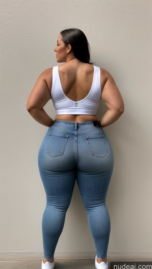 ai nude image of araffe butt lifter in a white tank top and jeans pics of Athlete Big Hips Big Ass Jeans