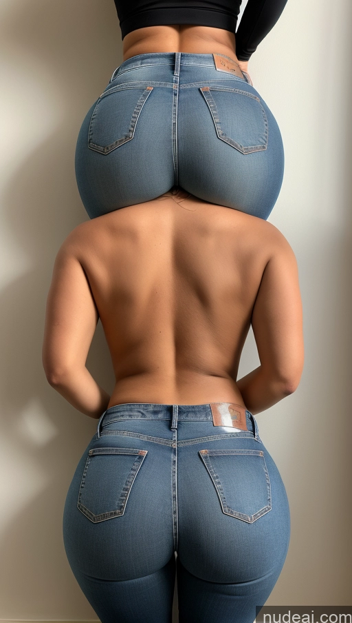 ai nude image of araffe butt - baris in jeans are standing against a wall pics of Athlete Big Hips Big Ass Jeans