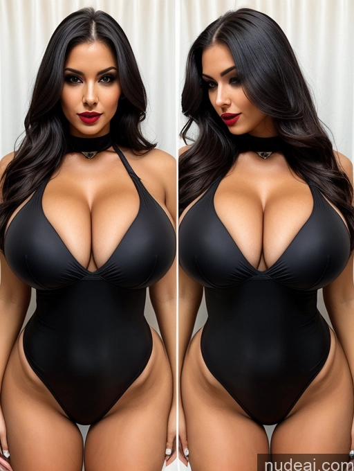 ai nude image of a close up of a woman in a black swimsuit posing for a picture pics of Huge Boobs Perfect Body Detailed Perfect Boobs Lipstick Goth Cleavage Transparent 20s Big Ass Beautiful Bending Over Microkini