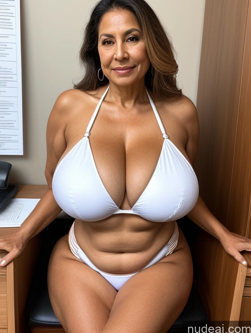 related ai porn images free for Milf Busty Huge Boobs Tanned Skin 70s Microkini Thong Front View One Brazilian Lab Coat Professor