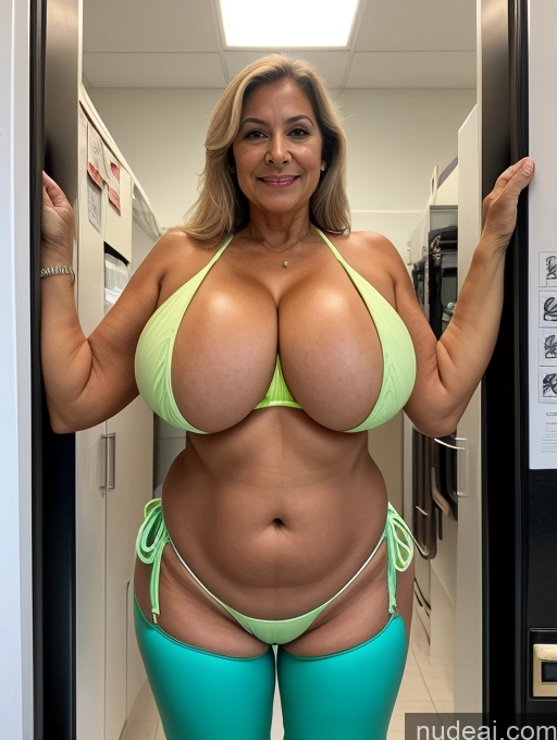 related ai porn images free for Milf One Busty Huge Boobs Tanned Skin 70s Front View Microkini Thong Brazilian Lab Coat Professor