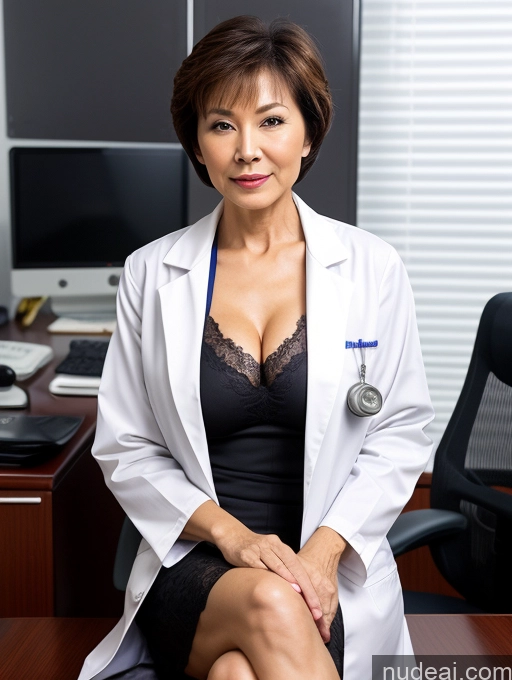 related ai porn images free for Milf Two Perfect Boobs Perfect Body Pubic Hair Short Hair Chinese Office Doctor Lab Coat Cleavage Dark Lighting Sexy Face 70s