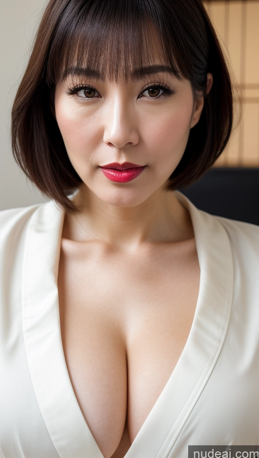 related ai porn images free for One Huge Boobs Beautiful Lipstick Fairer Skin Close-up View Japanese Bobcut Woman 40s Kimono Black Hair