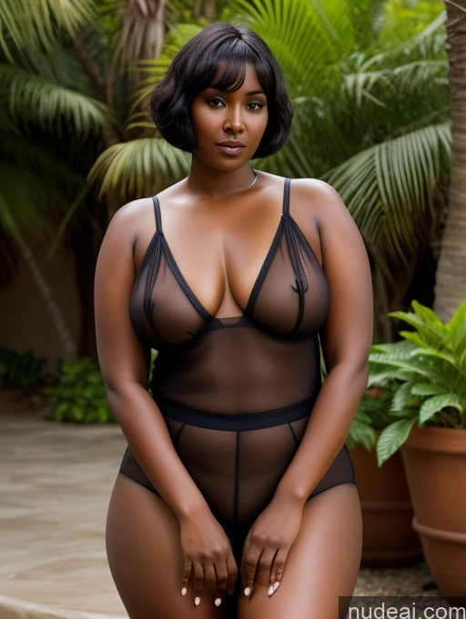 related ai porn images free for Black Hair Dark Skin Front View Detailed Transparent Seductive Jumpsuit Chubby Woman Short Hair 60s Indian