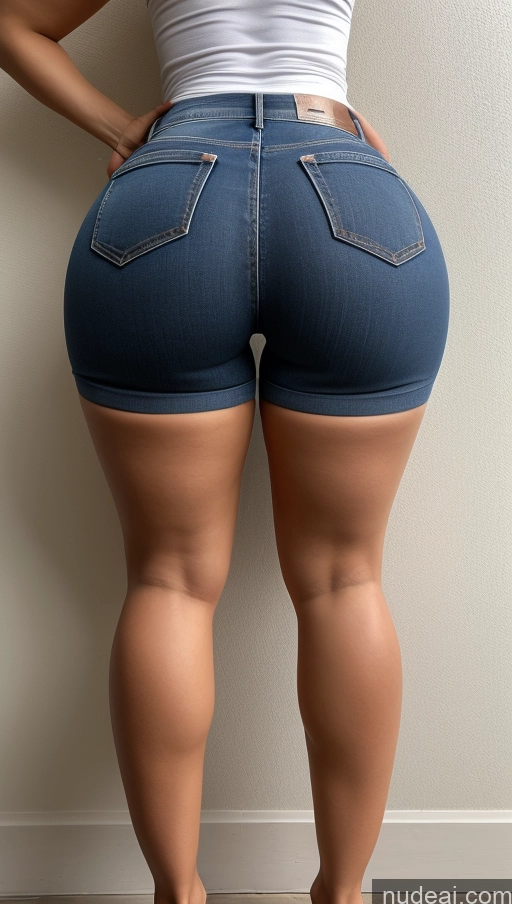 ai nude image of araffe butt of a woman in jeans shorts standing against a wall pics of Big Ass Big Hips Jeans Athlete