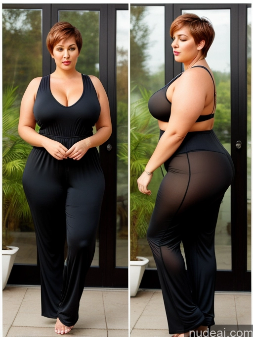 related ai porn images free for Seductive Front View Detailed Two Transparent Jumpsuit Orgasm Short Hair Yoga Pants Woman 50s Ginger Chubby Fat Busty German