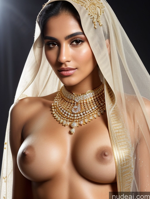 ai nude image of a close up of a woman in a veil and jewelry pics of Miss Universe Model Busty Beautiful Short Pubic Hair Tanned Skin 18 Serious Black Hair Long Hair Arabic Lake Niqab Transparent Gold Jewelry Pearl Jewelry Detailed Skin Detail (beta)