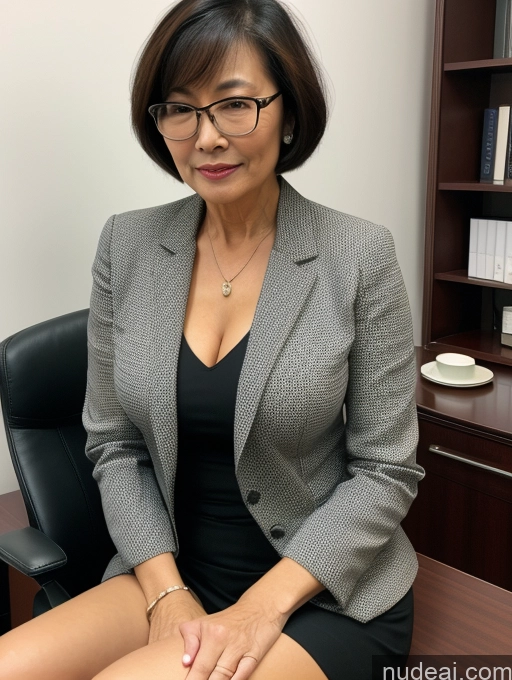 related ai porn images free for Milf Perfect Boobs Perfect Body Glasses Beautiful 70s Sexy Face Short Hair Chinese Office Blouse Casual Stylish Professor Suit Cleavage Dark Lighting Detailed