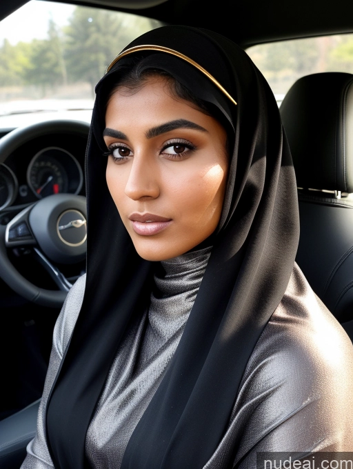 ai nude image of woman in a black hijab sitting in a car pics of Miss Universe Model Short Tanned Skin 18 Serious Black Hair Long Hair Arabic Skin Detail (beta) Car Niqab Sari Detailed