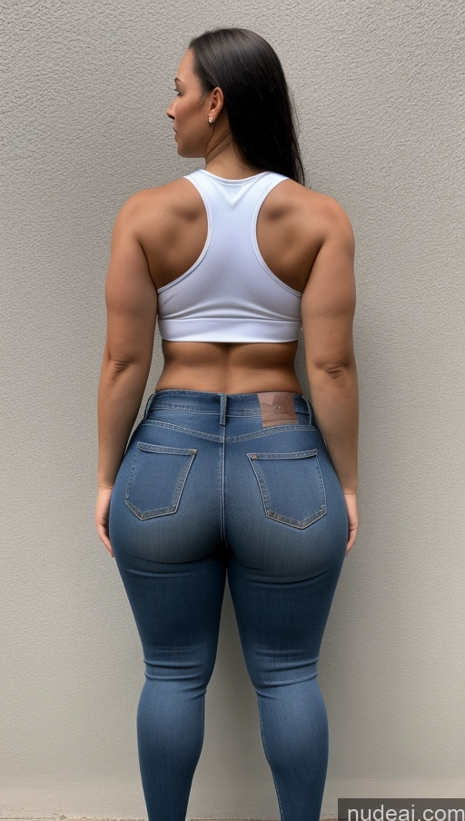 ai nude image of a close up of a woman in jeans and a white top pics of Athlete Big Ass Big Hips Jeans