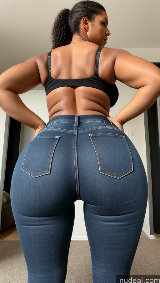 ai nude image of araffe butt - pumping woman in jeans showing off her butt pics of Athlete Big Ass Big Hips Jeans